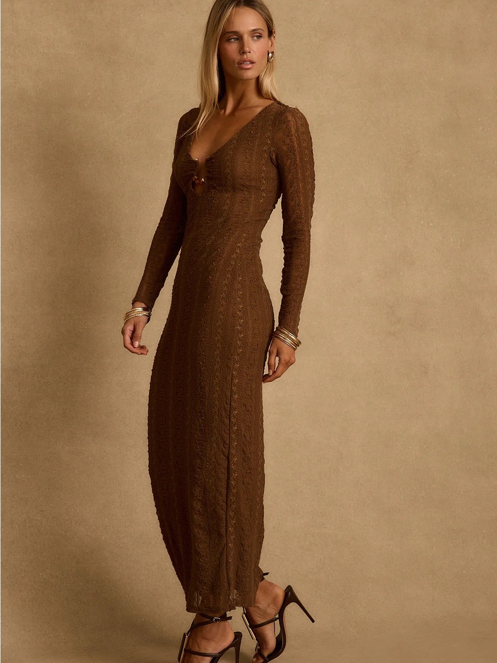 Dorado Mocha Maxi Dress - Picture 5 of 9